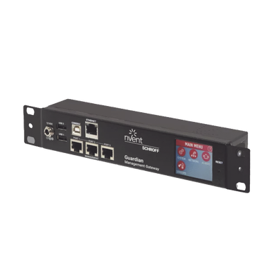 Gateway de Gestión Ambiental / 1U Rack / 48 Sensores / 3 Puertos RJ45 / Alcance 40 m (131.2 ft) / LCD Táctil / SNMP BACnet Modbus/TCP