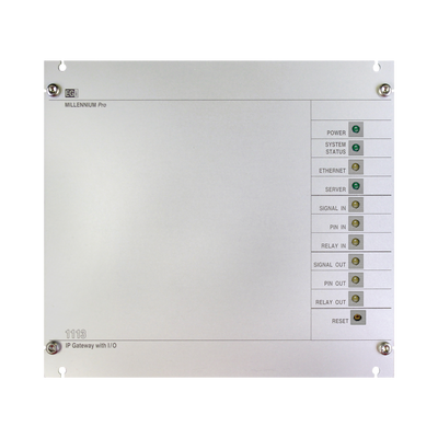 Interfaz IP de Audio / 8 Relés IN/OUT / Audio Bidireccional / Memoria 6 GB / Control Modbus y Webservice / Prioridad de Avisos