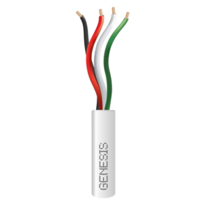 Bobina de 305 Metros /  Cable de Cobre / 4 x 22 AWG / Riser / Color Blanco / Para Aplicaciones de Alarmas de Intrusión y Automatización
