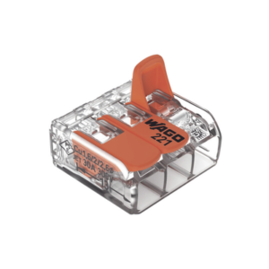 Bornera de Conexión con Palancas / 3 Conductores / CAGE CLAMP® / 6 mm² (10 AWG) / 41A 450V / Transparente