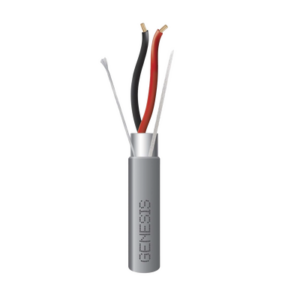 Carrete de 305 Metros de Cable / 2 x 16 AWG / Riser / Blindado / Tipo CMR-CL3R-FPLR-FT4 / Color Gris / Aplicaciones de alarmas de intrusión/Control de Acceso/ Automatización / Interfonos y Tv Porteros.