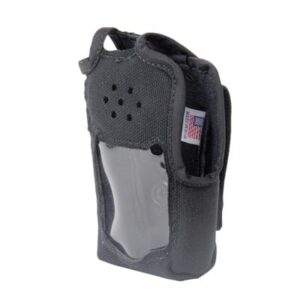 Funda Protectora de Nylon / Lazo Ajustable para Cinto / Capuchón con Broches / Visor Frontal Transparente / Compatible con Radios Icom IC-F50/F60 Series