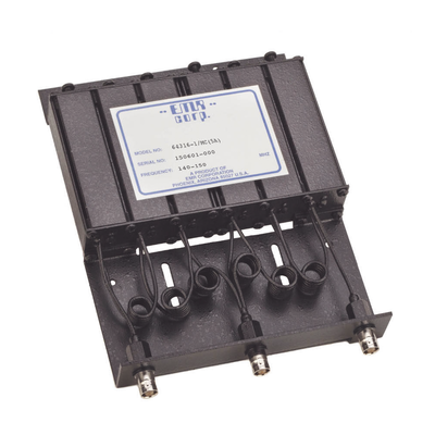 Duplexer de Rechazo de Banda / 140-150 MHz / 4.6-6 MHz Sep. Tx-Rx / 50 W / BNC Hembra / 1.2'x6'x8.5' (3.9'x19.7'x27.9' cm)