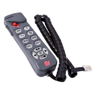 Control remoto / Botonera BCT500 / Microprocesador / RS-485 / 10 salidas relé 10A / 12V ±20% / -20°C a +60°C / 5.9 x 1.7 x 1.4 in (BCT500) / 2.4 x 5.5 x 7.5 in (GEP500)