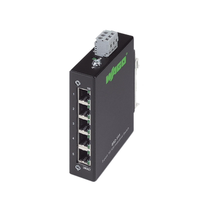 Switch Industrial ECO / 5 Puertos 10/100 Mbps / Auto-Negotiation / Auto-MDI/MDI-X / Alimentación 18-30 VDC / IP30 / Montaje DIN-35 / -40°C a +70°C