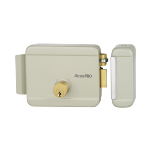 Cerradura Eléctrica / 12 VCA 2.5 A / Doble Cerrojo / Activación por Pulso 2 s / Exterior / Derecha / 129 x 103 x 38 mm