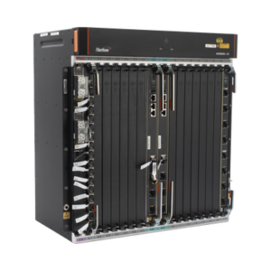 OLT Carrier Class Modular / 14 Ranuras de Servicio / 240 Puertos GPON / Switching 6.8 Tbps / Fuente Redundante -48Vdc / 11 UR