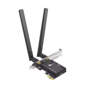 Adaptador PCIe Wi-Fi 6 / AX3000 Mbps / Doble Banda 2.4/5 GHz / MU-MIMO 2x2 / Bluetooth 5.2 / WPA3 / Antenas 2 dBi / Perfil Bajo y Completo
