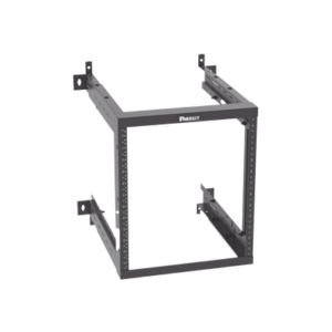 Rack de Montaje en Pared / 19in / Profundidad Ajustable 18-21.5-25in / 12 UR / Rieles Roscados #12-24 Numerados / Acero con Recubrimiento en Polvo