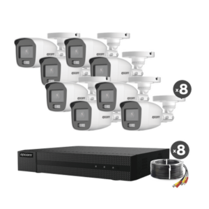 Kit de Videovigilancia TurboHD / DVR 8 Canales + 2 IP / 1080p Lite / 8 Cámaras Bala ColorVu / Audio Integrado / IR Blanco 20 m (65.6 ft) / HDD hasta 6 TB