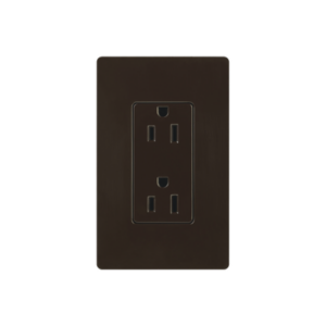 Tomacorriente Dúplex / 15 A / 125 V / Perfil Bajo Designer / Color Café / Caja 1 Gang