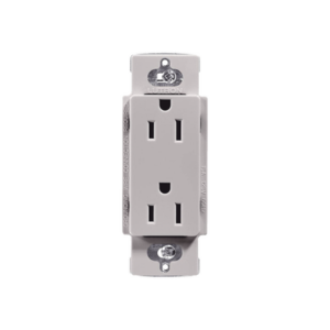 Contacto Dúplex de Pared / 15 A / 125 V / Placa Frontal Gris / Instalación Sin Tornillos Visibles / Compatible Multi-Gang