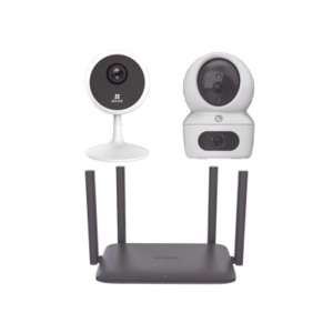 Kit de cámaras WiFi Para Uso en Interior / Incluye 1 pieza CS-H7C / 1 pieza CS-C1C / 1 Pieza de Router DS-3WR15X / Detección de Movimiento / Audio Bidireccional / 4 Puertos 1000 Mbps / Visión nocturna a color