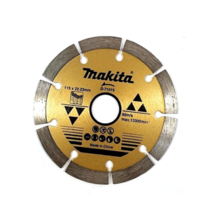 Disco de diamante segmentado / 4-1/2" x 3/4" / 7/8" eje / 13,300 rpm / Corte seco