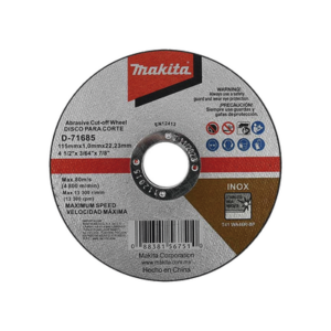 Disco de Corte / 4-1/2 pulg (115 mm) / Inox y Acero / Eje 7/8 pulg (22.23 mm) / Velocidad Máxima 4,800 RPM / 80 m/s