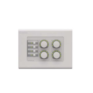 Panel de Control Digital / 4 Perillas de Volumen / 4 Switches Configurables / RS-485 / CAT5 / 8 Zonas MTX / 2 Zonas MA-PA