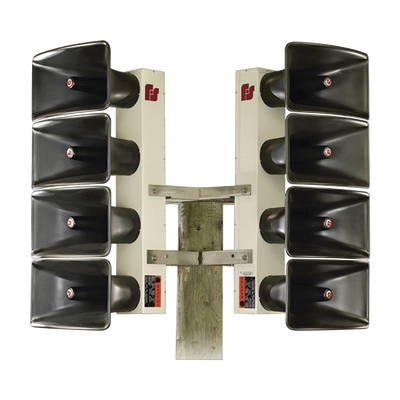 Altavoz direccional de alta potencia / 6 bocinas reentrantes / 111-121 dBC @ 100 pies / 70° dispersión horizontal / UL y cUL listado / Diseño modular hasta 4 unidades