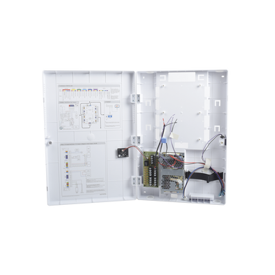 Gabinete de Protección para Controlador de Acceso / Fuente 110 VCA / 8 Canales Independientes / Protección Eléctrica Integrada / Batería de Respaldo