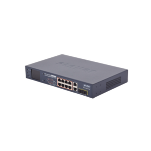 Switch PoE+ / 8 Puertos 10/100Mbps / 2 Puertos Gigabit Combo TP/SFP / Alcance 250m (820 pies) / Pantalla LCD / 120W