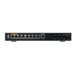 Router Gigabit VPN / Balanceador de cargas / 60,000 sesiones NAT / 9 puertos RJ45 Gigabit + 2 puertos SFP / PoE entrada y salida / Compatible con GWN Cloud