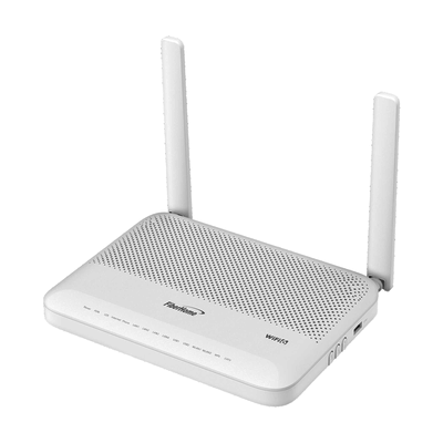 ONU GPON / Wi-Fi 6 1800 Mbps / 4 Puertos Gigabit / 1 POTS / 1 CATV RF / 1 USB / SC/APC / 2 Antenas 5 dBi