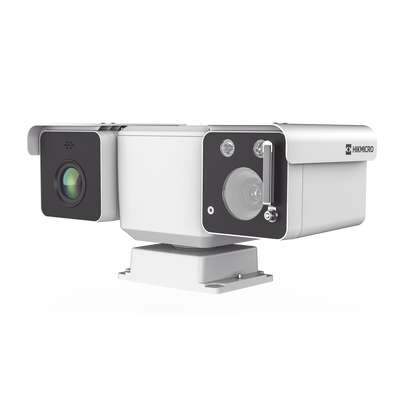 Mini Punta de Poste IP Dual / Térmica 25 mm (384×288) + Óptico 32X (4 MP) / 800 ft IR / IP66 / Detección de Temperatura / microSD