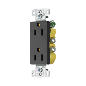 Receptáculo Duplex Decorador / 15A 125V / 2 Polos 3 Hilos / NEMA 5-15R / Negro