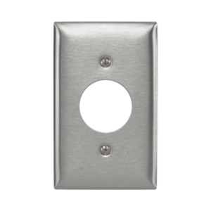 Placa para Receptáculo / Acero Inoxidable 302/304 / No Magnética / 1 Abertura 1.6" (40.6 mm) / Compatible 15, 20 y 30 A