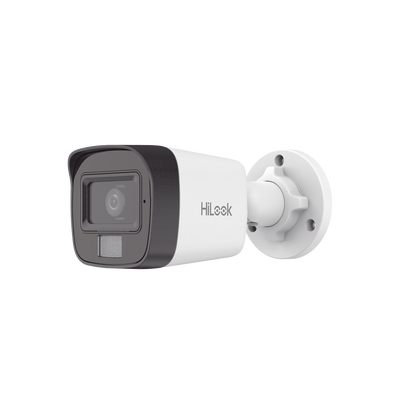 Cámara Bala IP / 4 Megapixel / Dual Light 20 m (65.6 ft) IR + 15 m (49.2 ft) Luz Blanca / Lente 2.8 mm / 104° / IP67 / PoE / Audio Integrado