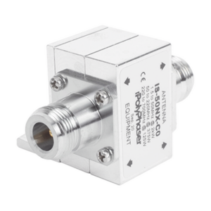 Protector RF Coaxial Para 1.5 a 700 Mhz Con Conectores N Hembra en Ambos Lados Con Ceja Lateral, 10 Años de Garantía