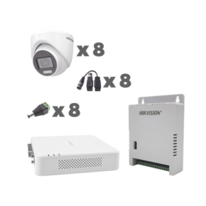 Kit TurboHD / DVR 8 Canales / 1080p / Audio Coaxitron / 8 Cámaras Eyeball / Micrófono Integrado / Luz Dual IR 30 m (98.4 ft) + Blanca 20 m (65.6 ft) / Fuente Seleccionable 12V/13.5V/15V