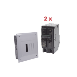 Centro de Carga / 4 Polos Empotrable / 100 A / 2 Interruptores Térmicos 2P 20 A / 10 kA / 120/240 VCA