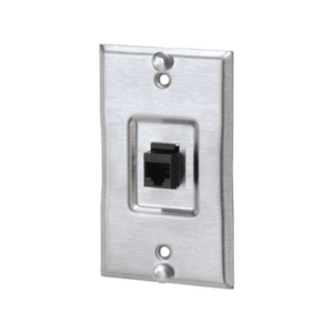 Placa de Pared / 1 Puerto Keystone / Cat5e / Acero Inoxidable / 2.74 x 4.50 pulgadas