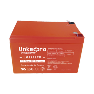 Batería 12 V / 12 Ah / UL / Tecnología AGM / Vida útil promedio de 5 años / Retardante a la Flama / Uso en equipo electrónico, Alarmas de Intrusión / Incendio / Control de acceso / Video Vigilancia / Terminales F1