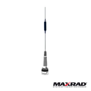 Antena Móvil VHF / Banda Ancha 132-174 MHz / Ganancia 2.4 dB / Potencia 150 W / Longitud 122 cm (4 ft) con Resorte / Montaje NMO 3/4'