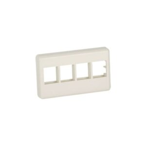 Placa de Pared Modular / 4 Puertos Keystone / Montaje Vertical / Blanco Mate / ABS