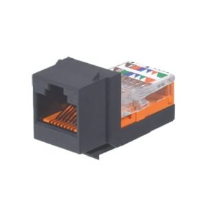 Conector Jack Keystone / Cat 5e / RJ45 / 8P8C / Leadframe / T568A/B / Sin Blindaje / 1 Puerto / Negro