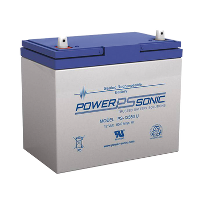 Batería AGM/VRLA / 12V / 55Ah @20hr / Terminales U / 5 Años Vida Útil / UL / Sin Mantenimiento