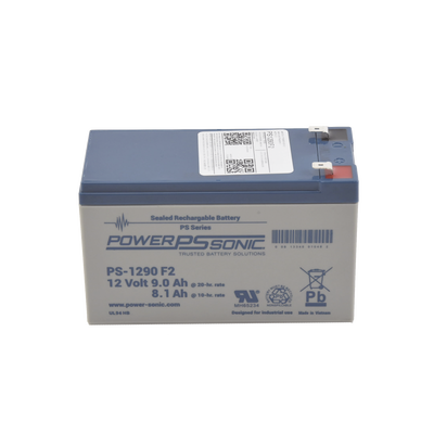 Batería de Respaldo AGM/VRLA / 12V / 9.0 Ah @20hr / Terminales F2 / Vida Útil 5 Años / Caja ABS Resistente a Impactos