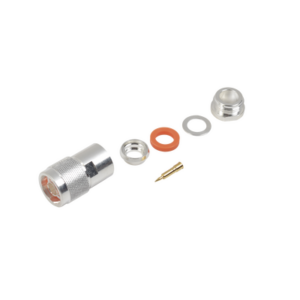Conector Coaxial N Macho / Rosca / Cables LMR-400, 9913, RG8/U-SYS / Cuerpo Bronce Plateado / Contacto Oro / Aislante Teflón