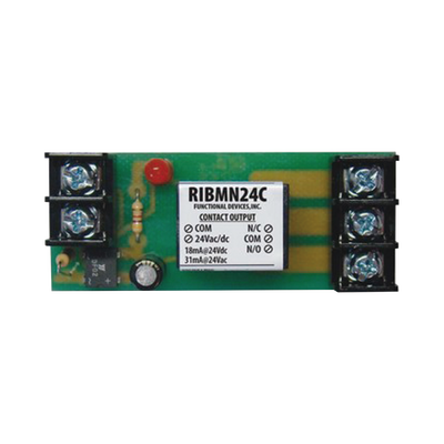 Relevador de control piloto / SPDT / Bobina 24 VAC-CD / Contactos 15 A @125 VAC / Montaje en riel 2.75 in / Serie RIB