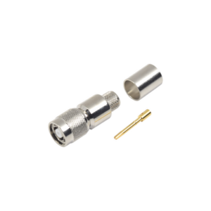 Conector Coaxial TNC Macho Inverso / Anillo Plegable / Compatibilidad RG-8/U, LMR-400, CNT-400 / Cuerpo Bronce Niquelado / Contacto Oro / Aislante Teflón