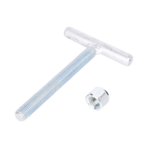 Ancla para base triangular / Varilla roscada 3/4' / ASTM-36 Cal. 16 / Galvanizado electrolítico / 18 cm varilla / 12 cm travesaño