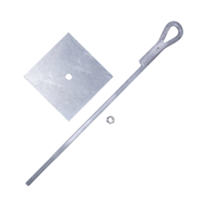 Ancla para Retenida / Varilla 5/8' / Longitud 65 cm / Galvanizado en Caliente / Ojo de Llave / Torre hasta 30 m (98.4 ft)