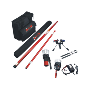 Kit de Prueba para Detectores Térmicos y de Humo / Pértiga Telescópica 6 m (19.7 ft) / Probador Térmico Integrado / Diseño Universal / Copa Transparente / Baterías y Cargador Incluidos