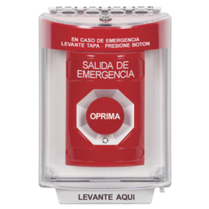 Botón Multipropósito, Salida De Emergencia, Girar Para Reset, Bocina Integrada, Español, Cubierta De Policarbonato, 2 Relevadores NO/NC, Interior/exterior