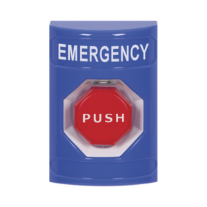 Botón de Emergencia / Texto en Español / Momentáneo / Anti-activación Accidental / Policarbonato Resistente / UL cUL ADA