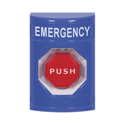 Botón de Emergencia / Texto en Español / Momentáneo / Anti-activación Accidental / Policarbonato Resistente / UL cUL ADA