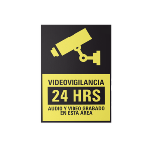 Etiqueta de Videovigilancia en Vinil Adhesivo Mate / Paquete con 10