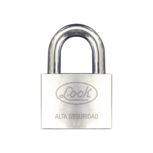 Candado de hierro alta seguridad con llave de disco/ Acabado Cromado/ Llaves Abloy/ Medida de Horquilla 38 mm.